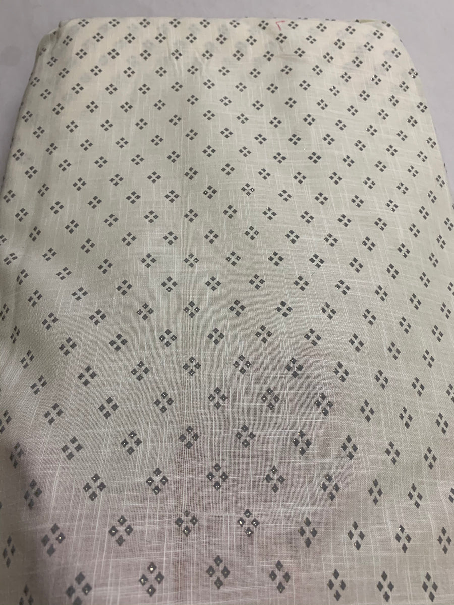Printed slub cotton fabric