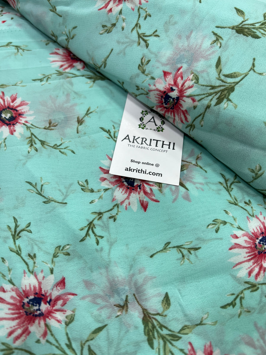 Floral printed georgette fabric 56 inches width