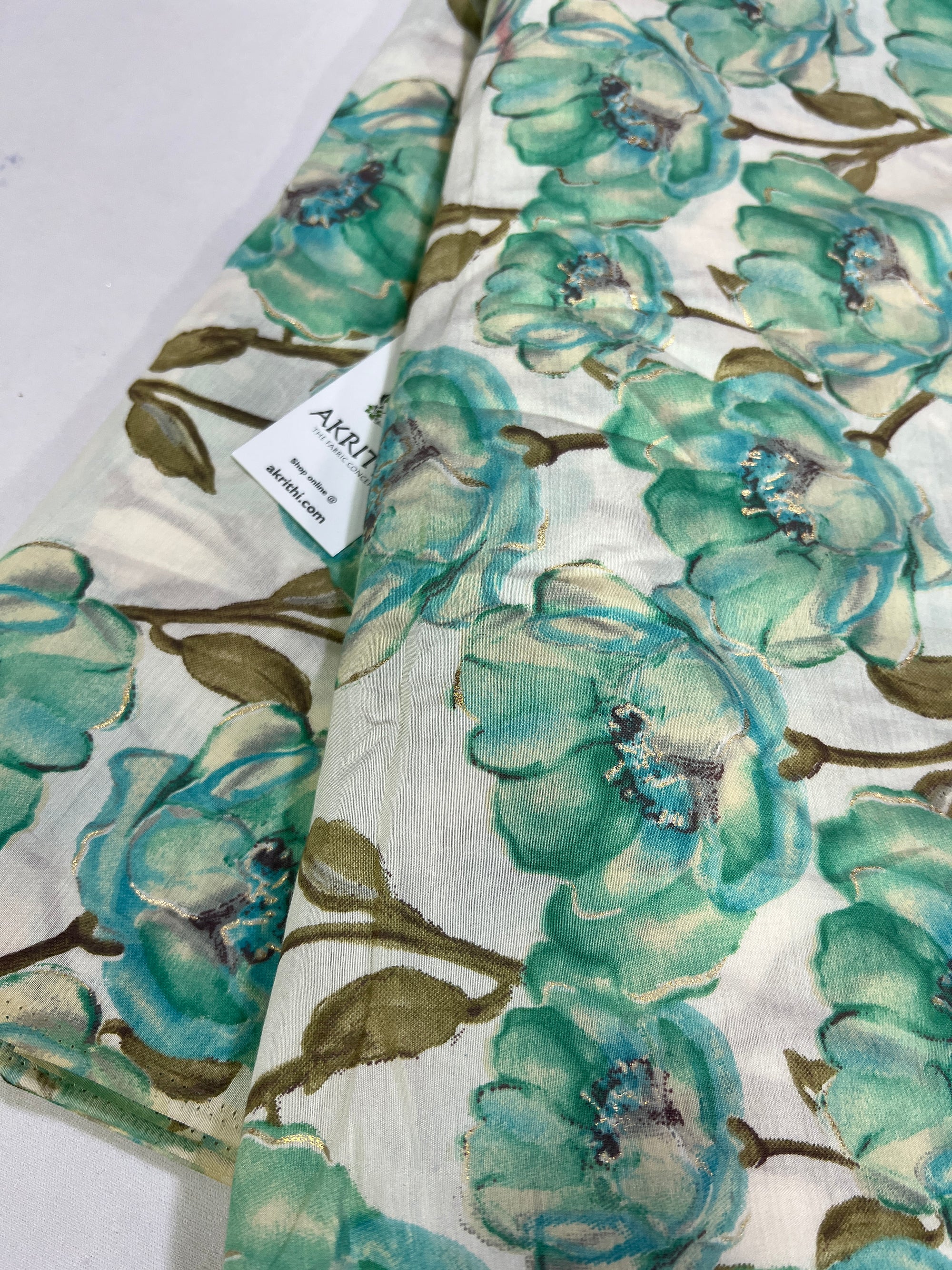 Printed silk fabric