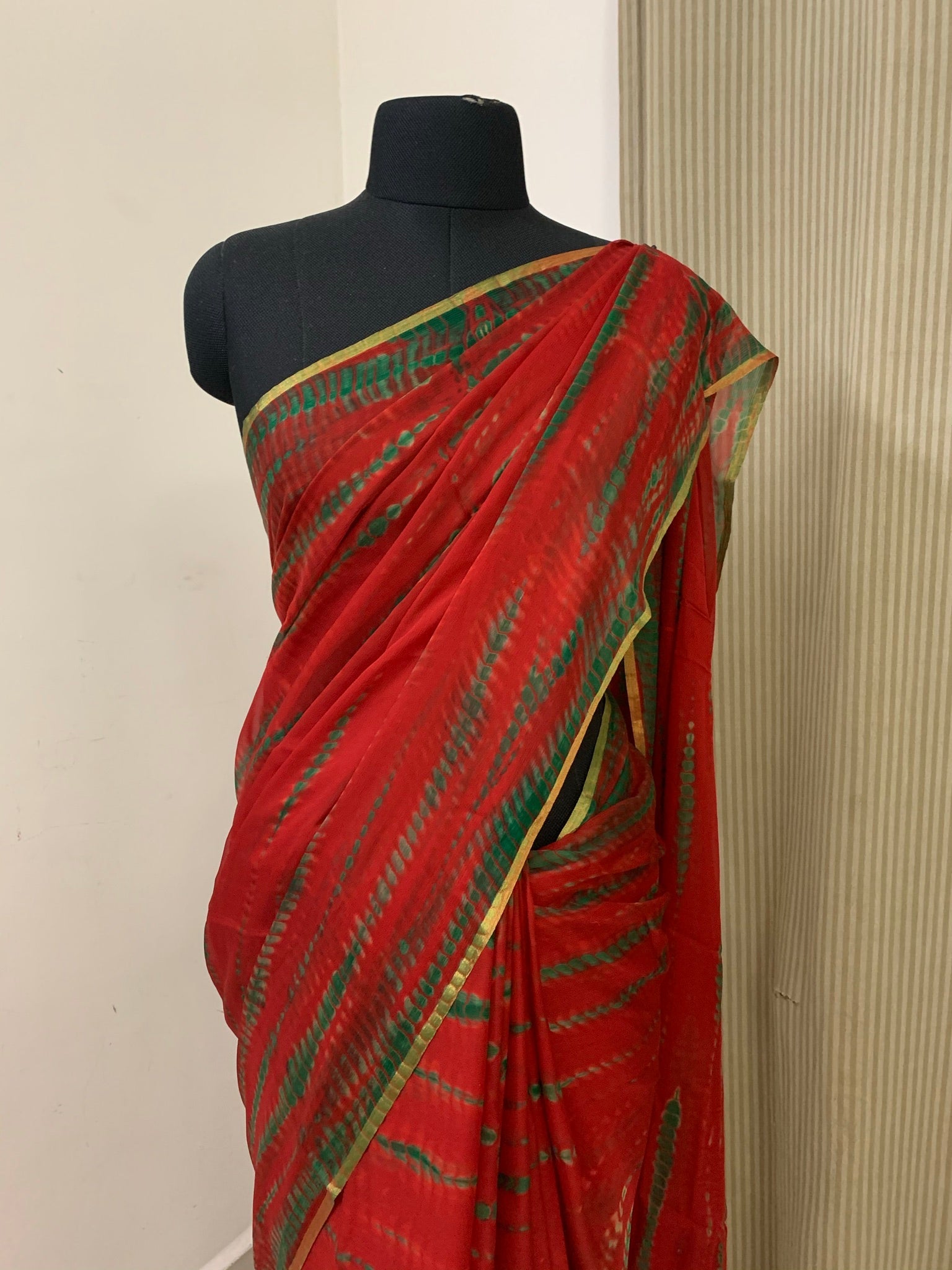 PURE CHIFFON SHIBORI TIE AND DYE SAREE