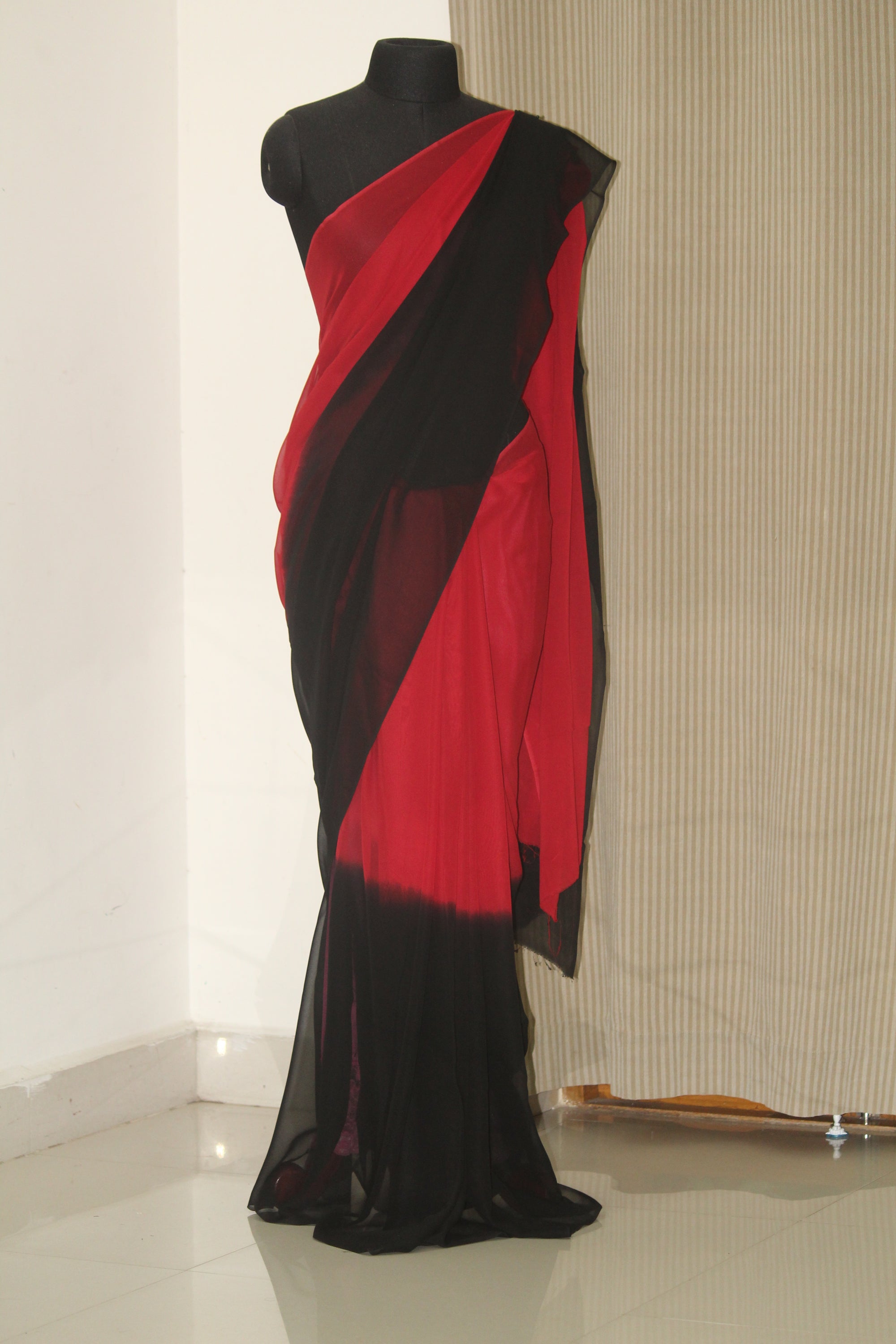 Shaded pure silk georgette saree