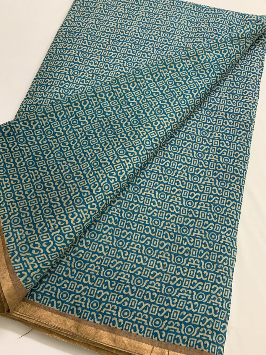 HANDLOOM PRINTED PURE MUNGA SILK KURTA FABRIC