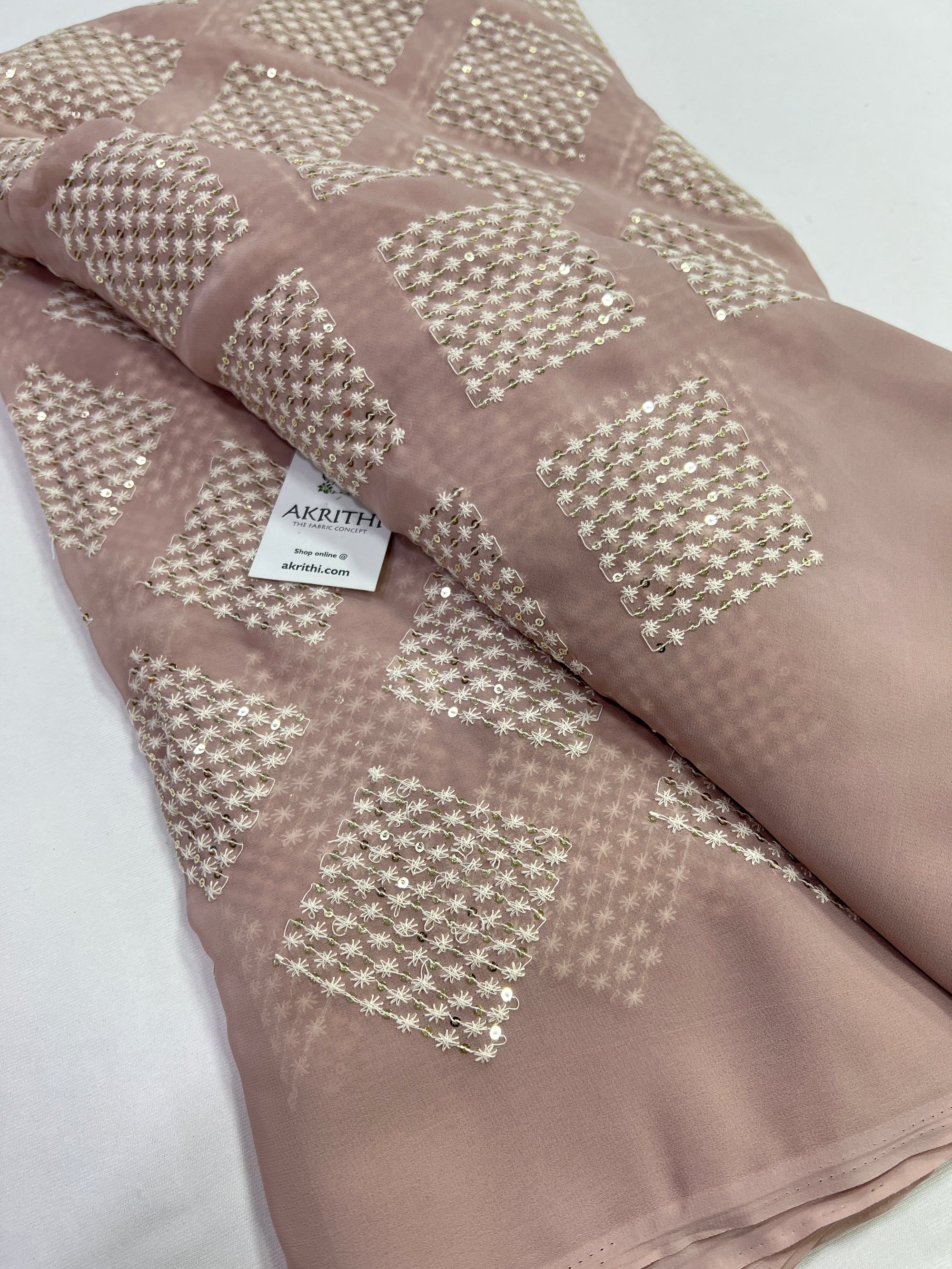 Embroidery on Georgette 80 cms cut