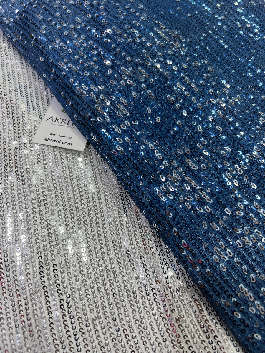 Sequins on shaded net fabric