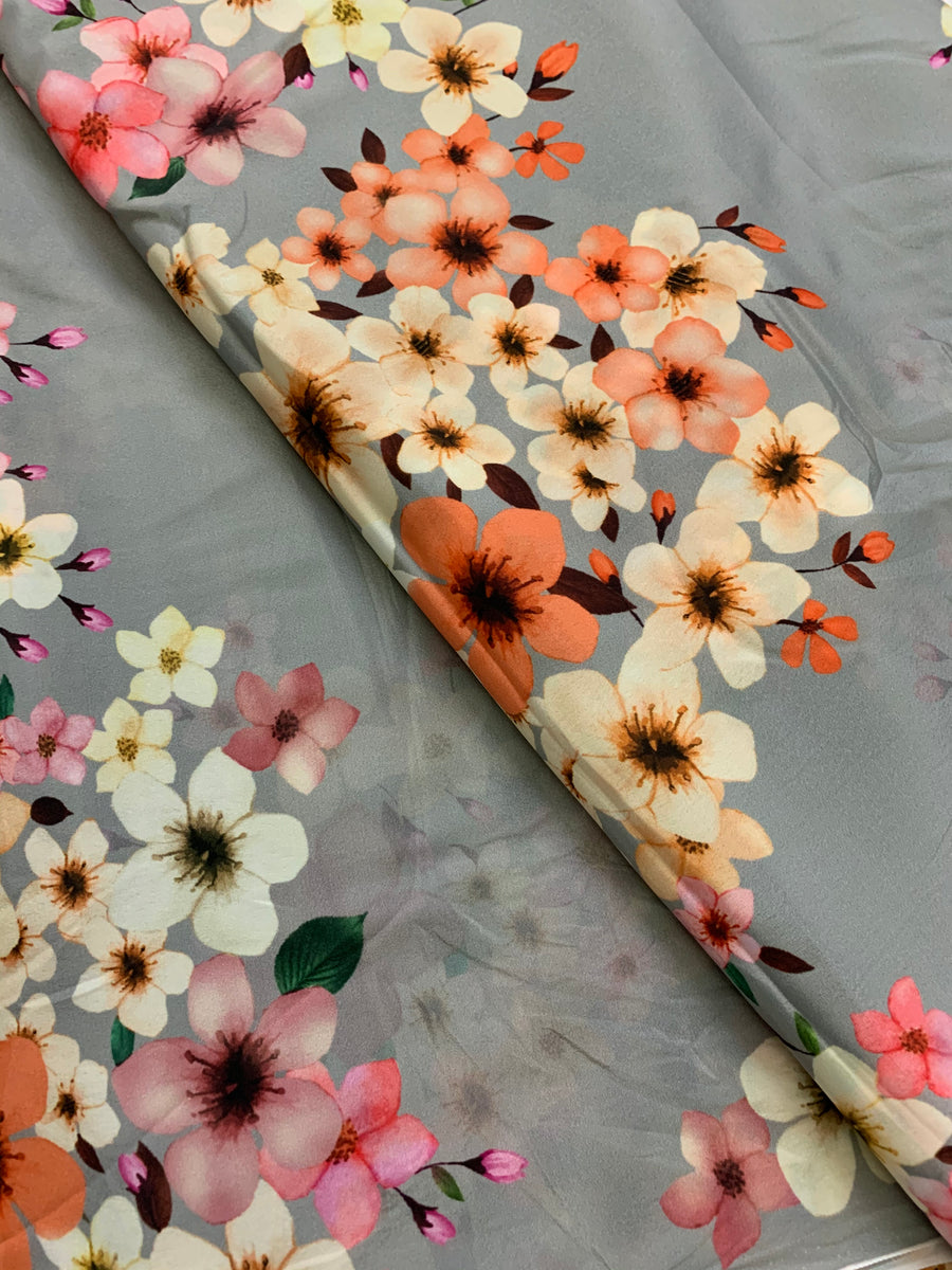 Digital floral Printed crepe fabric 1.5 metres cut