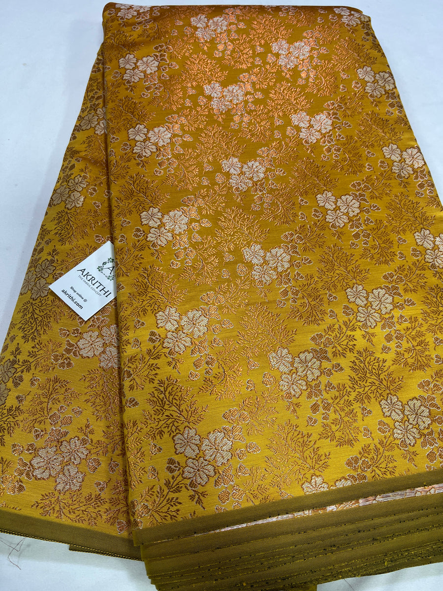 Banarasi brocade fabric with copper zari