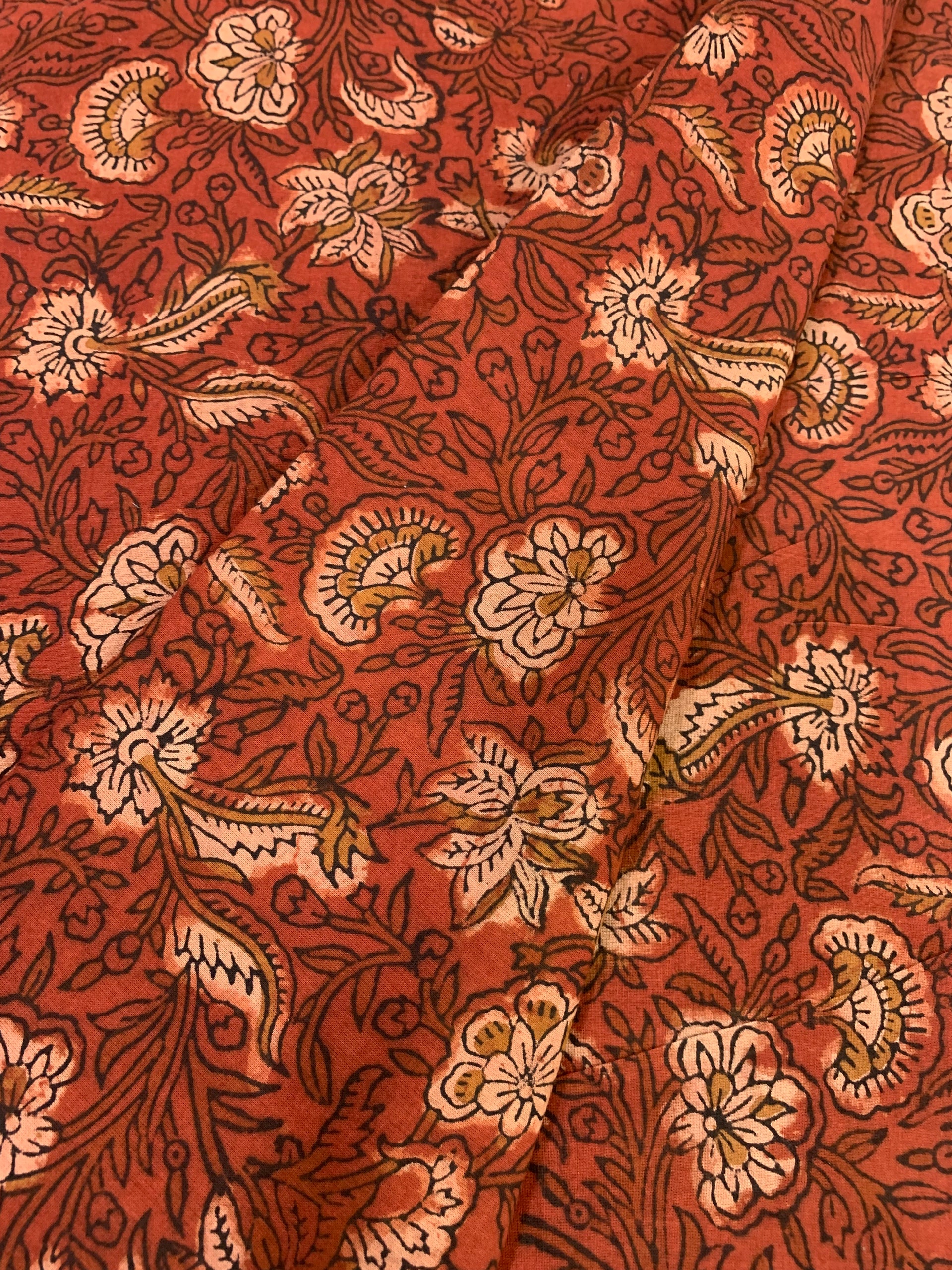 Ajrakh hand block pure cotton fabric