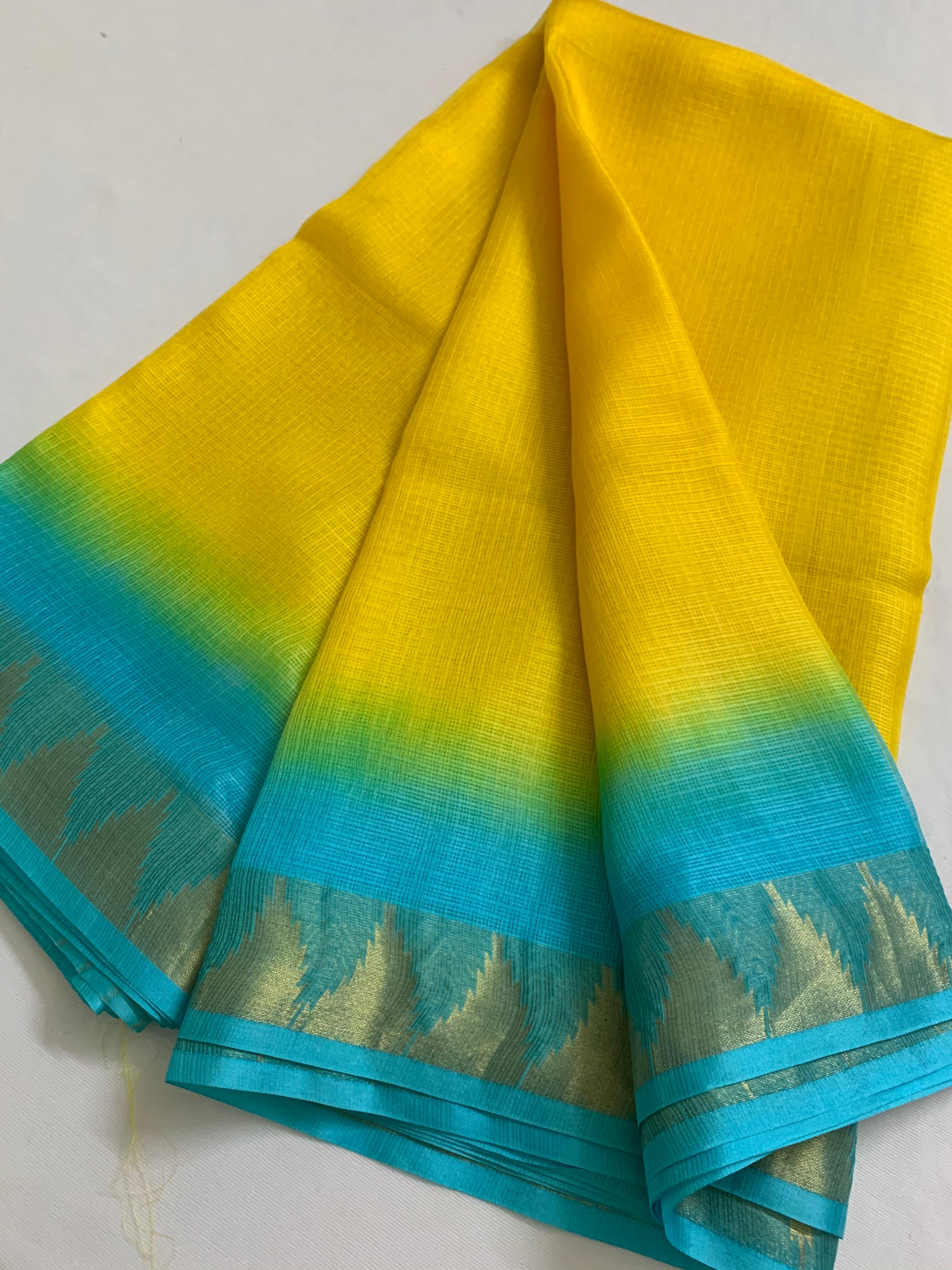 Pure kota silk saree with temple border