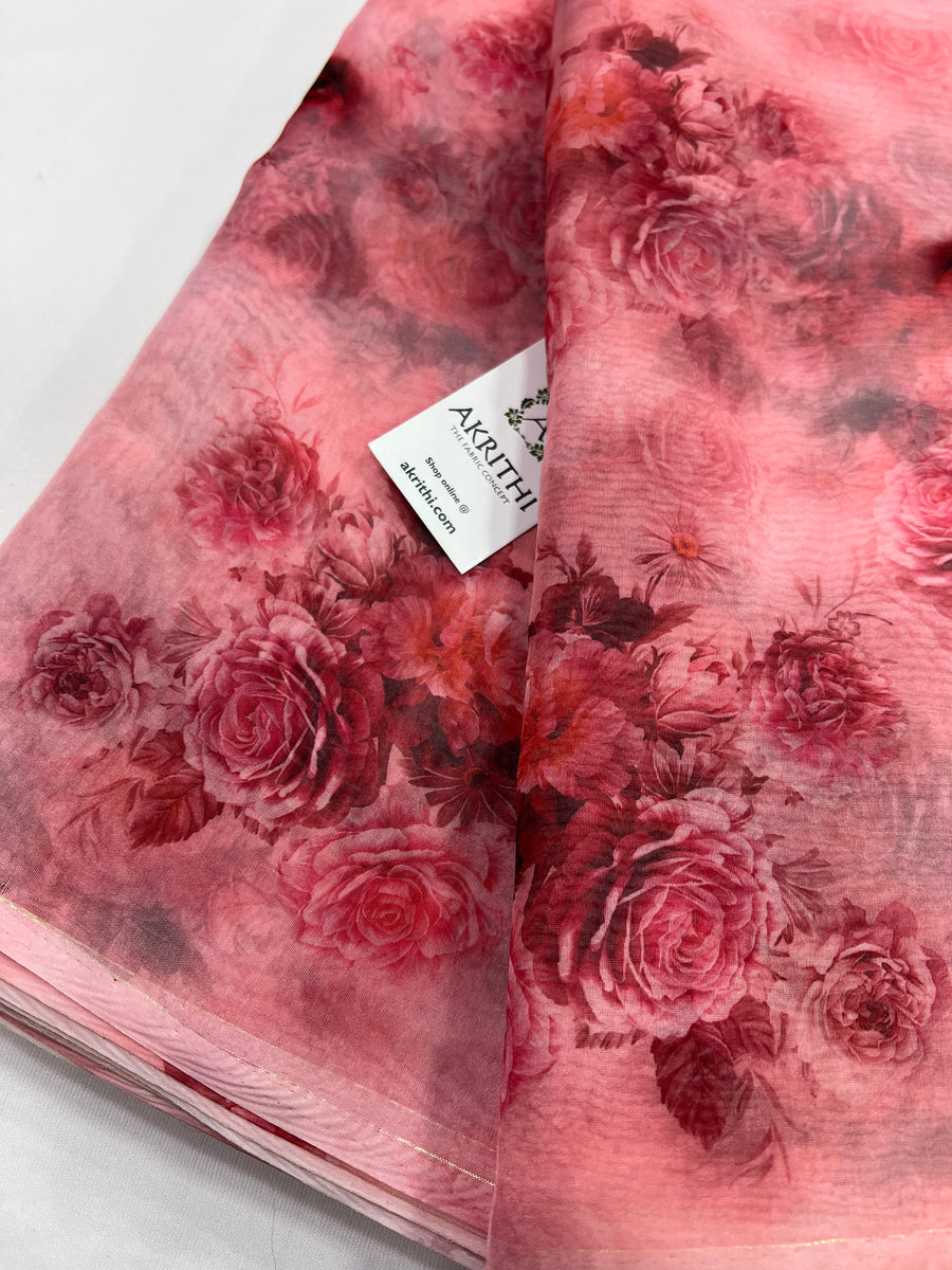 Digital floral Printed organza fabric