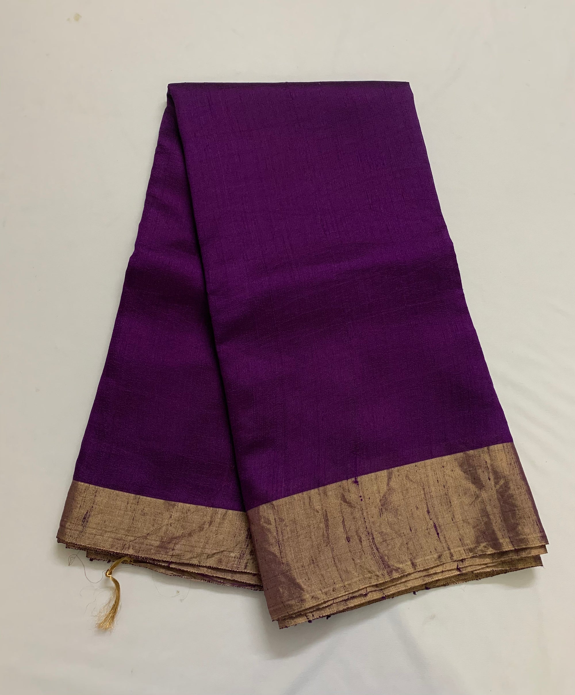 Pure raw silk saree with zari border