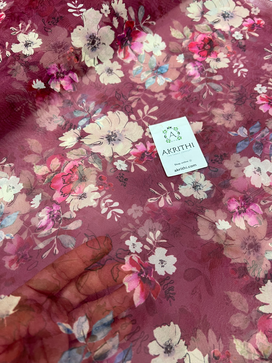 Digital floral Printed organza fabric