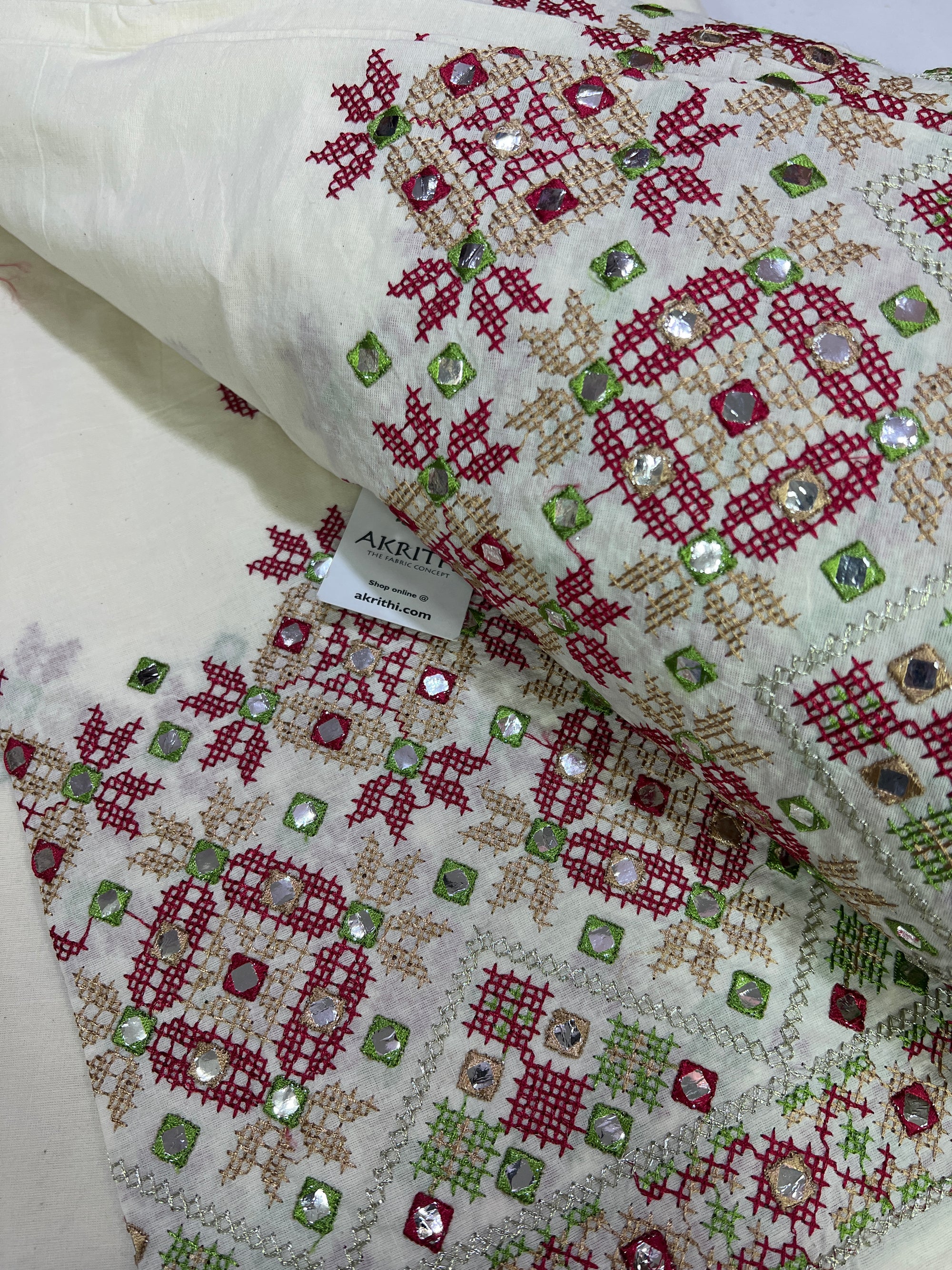 Pure cotton embroidered fabric