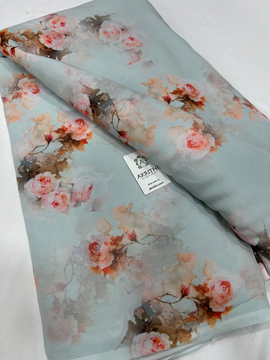 Digital floral printed georgette fabric