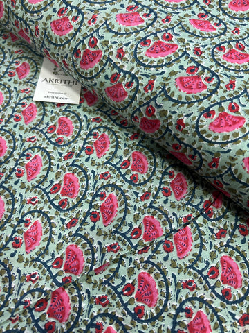 Printed pure cotton fabric 80 cms cut