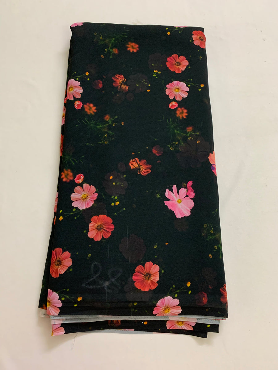 Digital floral Printed georgette fabric