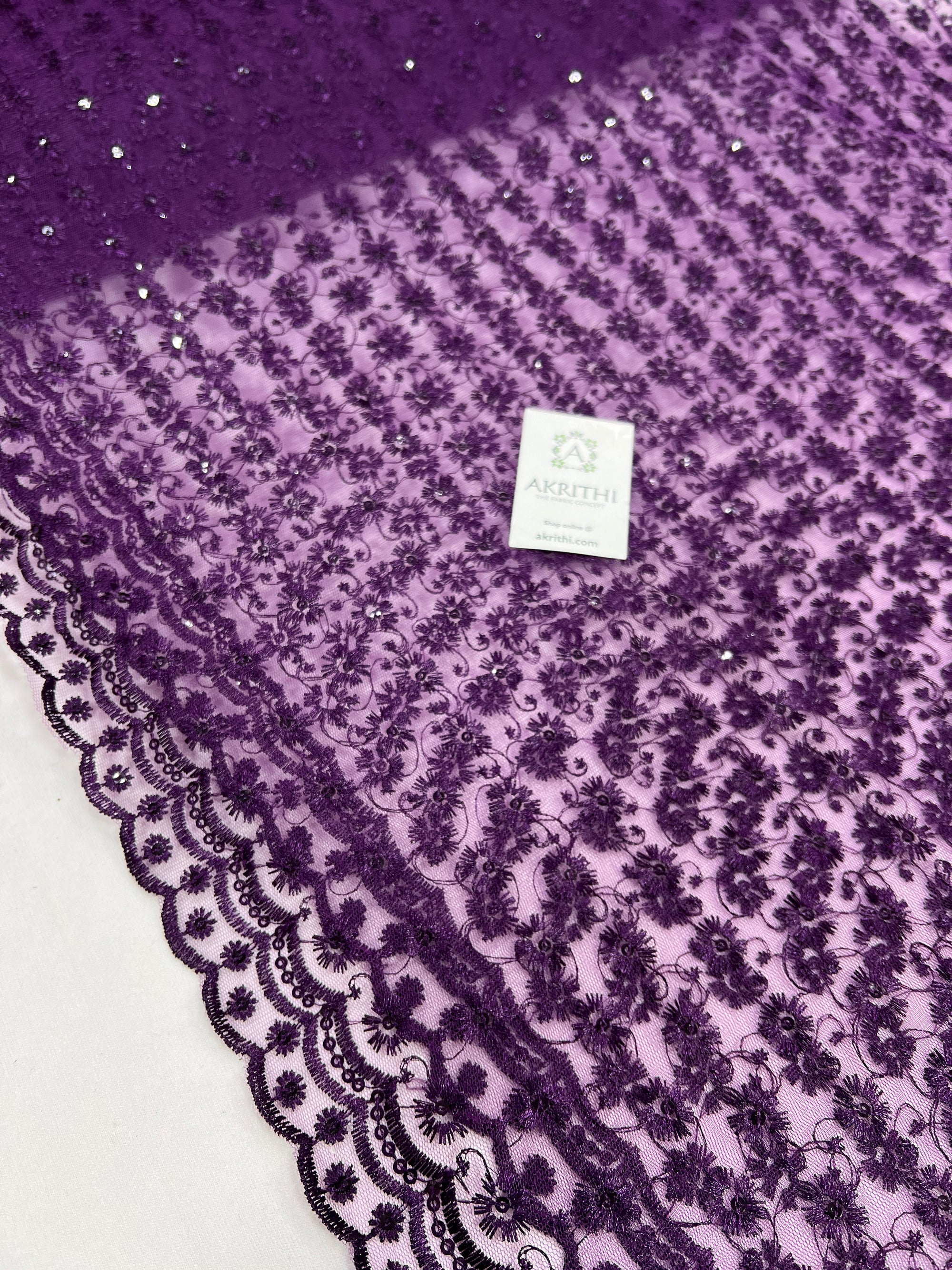 Embroidery on net fabric