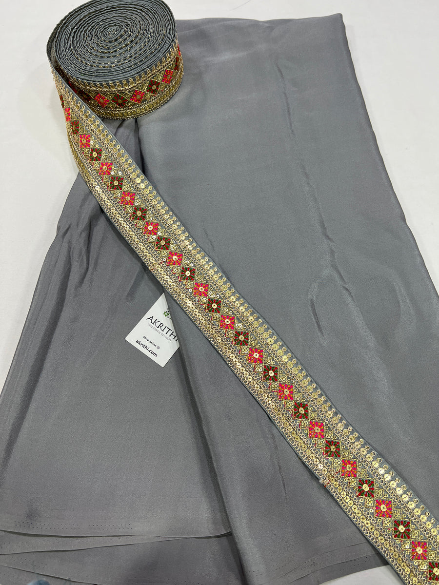 Crepe saree with lace