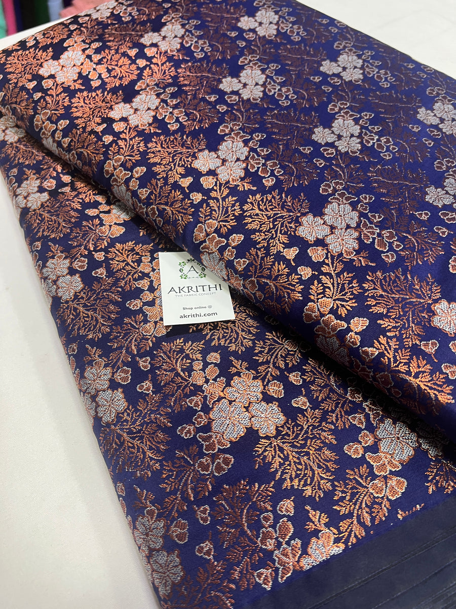 Banarasi brocade fabric with copper zari