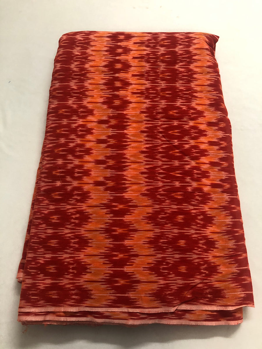 Ikat mercerised cotton fabric