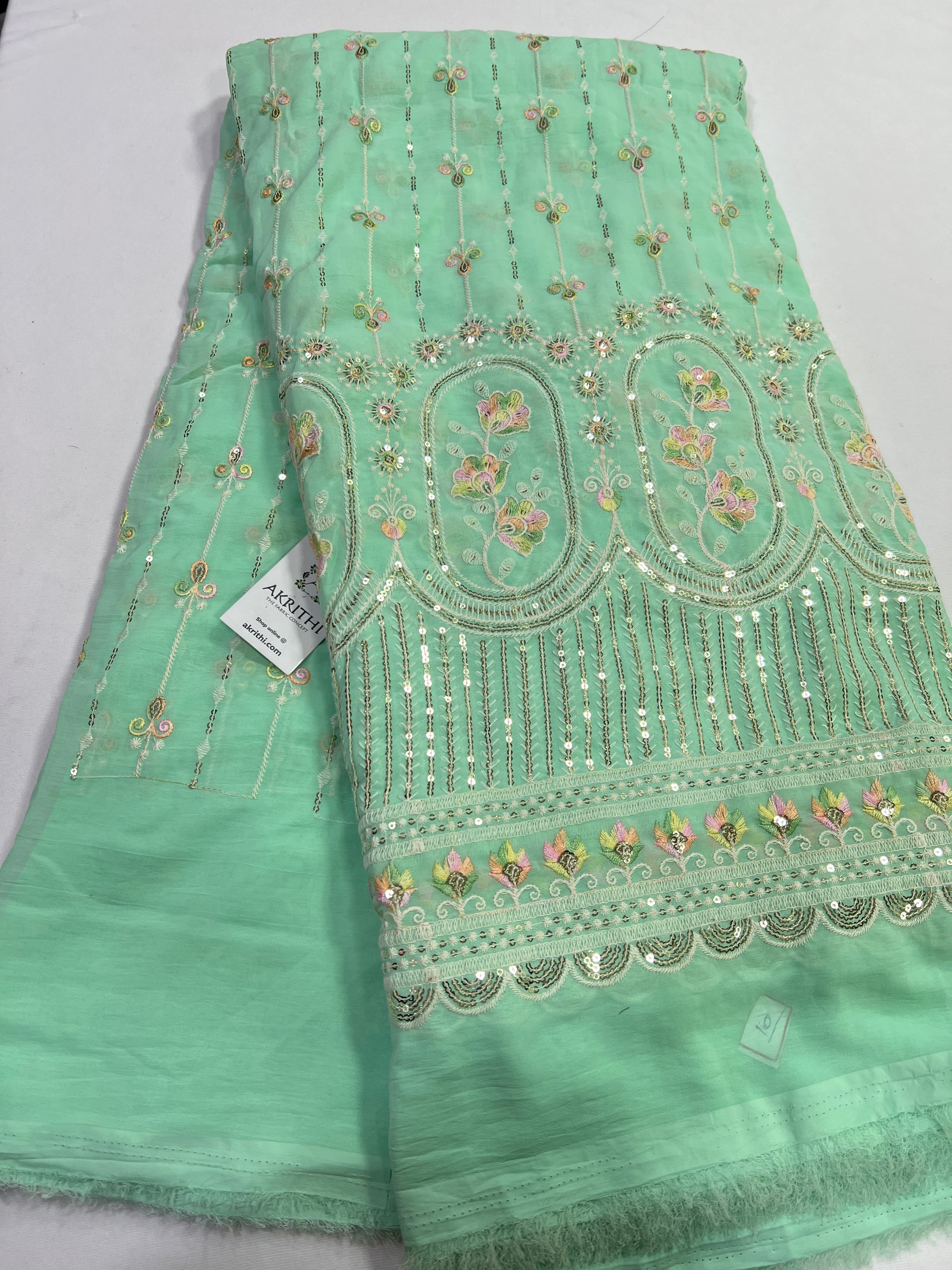 Embroidery on georgette fabric