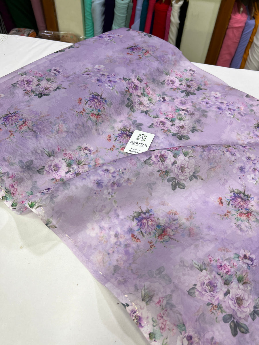 Digital floral Printed organza fabric