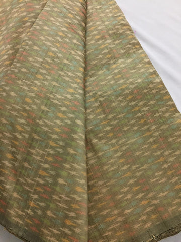 Handloom Ikat pure dupion raw silk kurta fabric