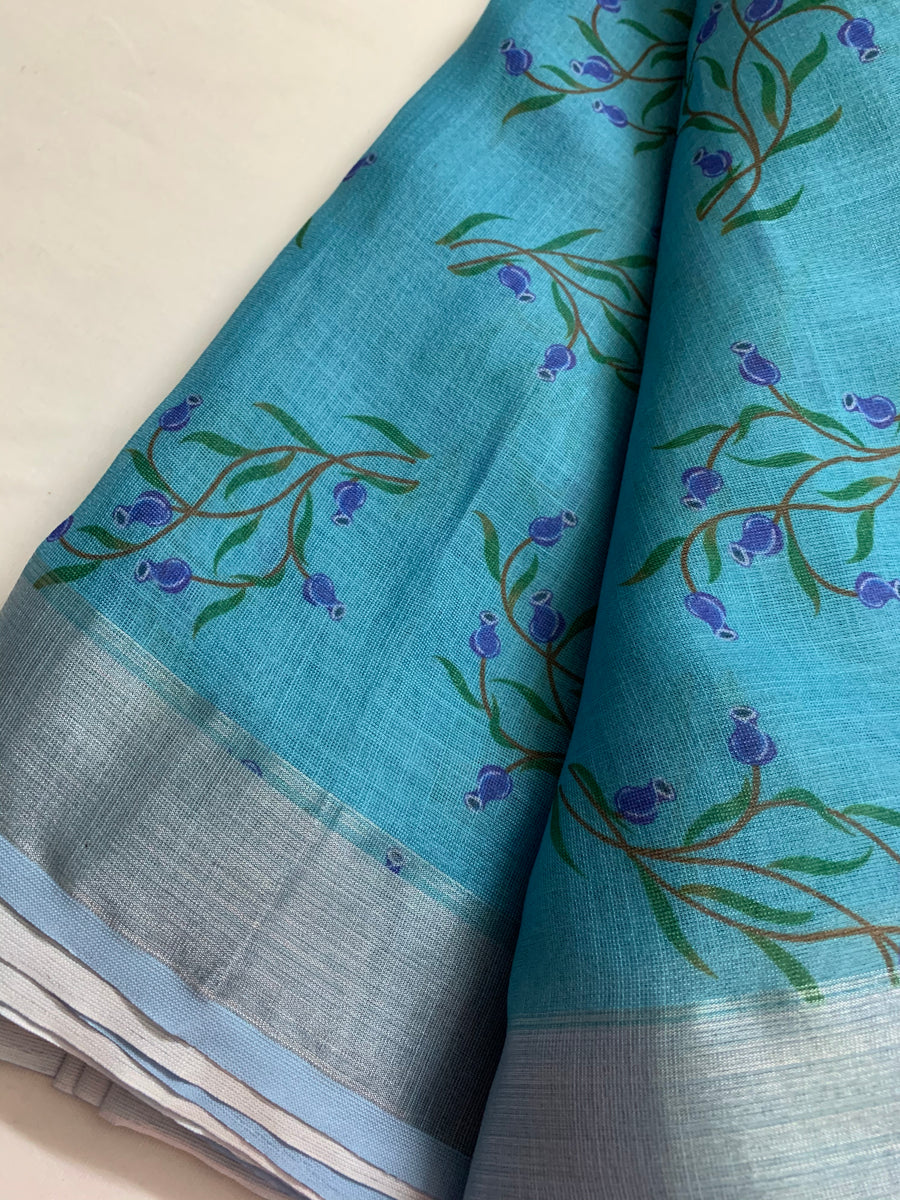 Floral Printed Linen fabric