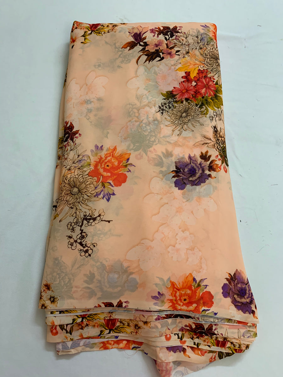 Digital floral Printed georgette fabric