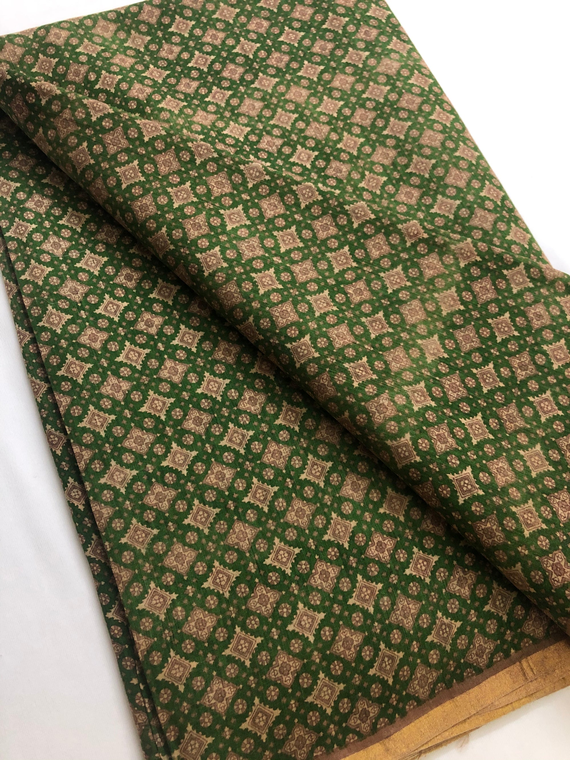 Printed handloom pure munga silk saree