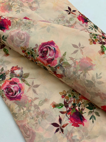 Digital floral Printed georgette fabric