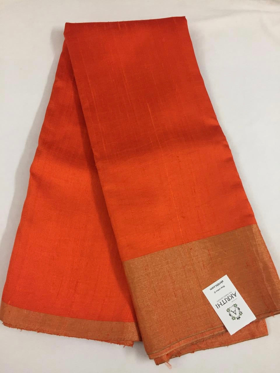 Pure raw silk saree with zari border