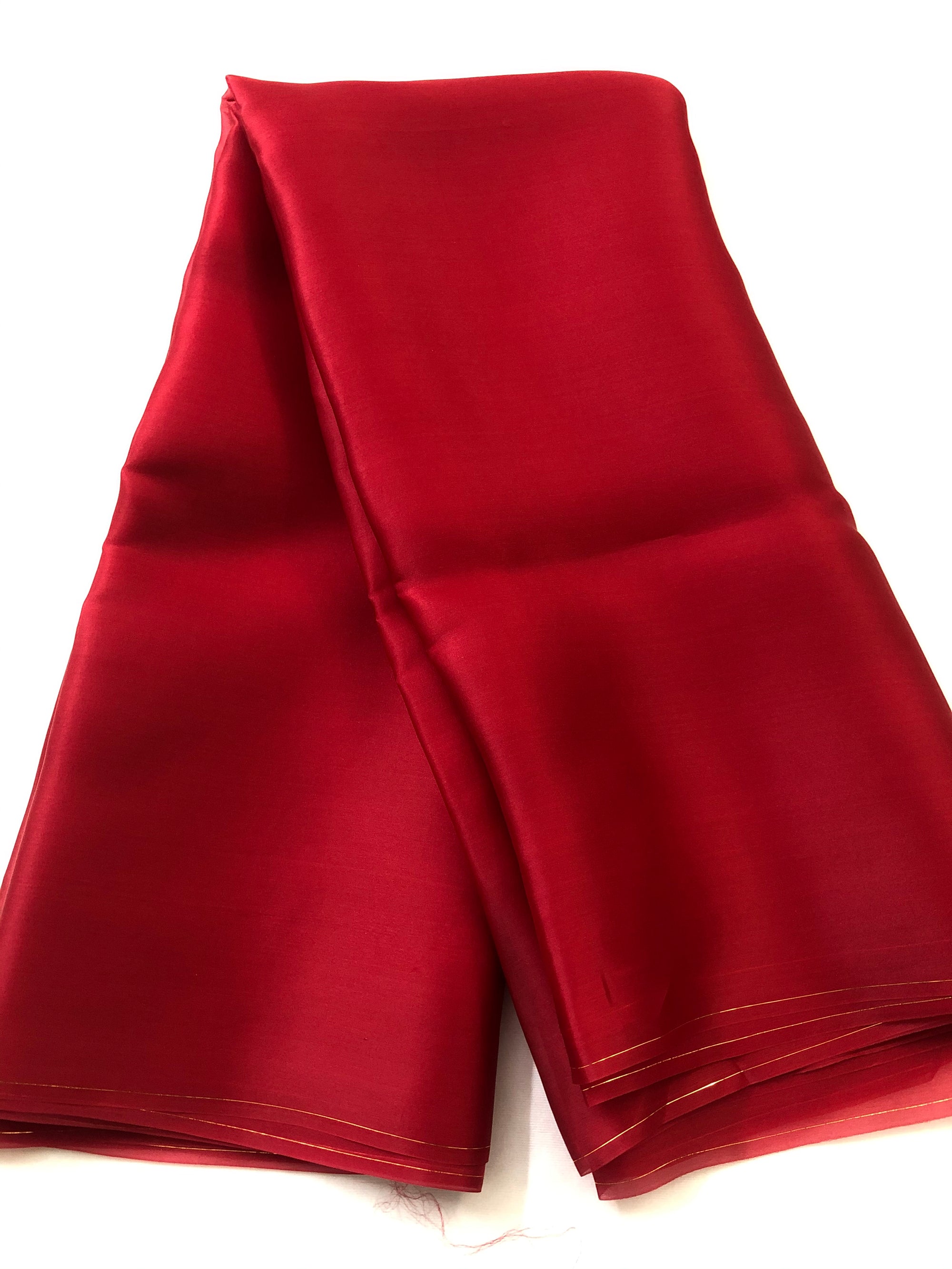 Pure silk satin organza maroons red saree