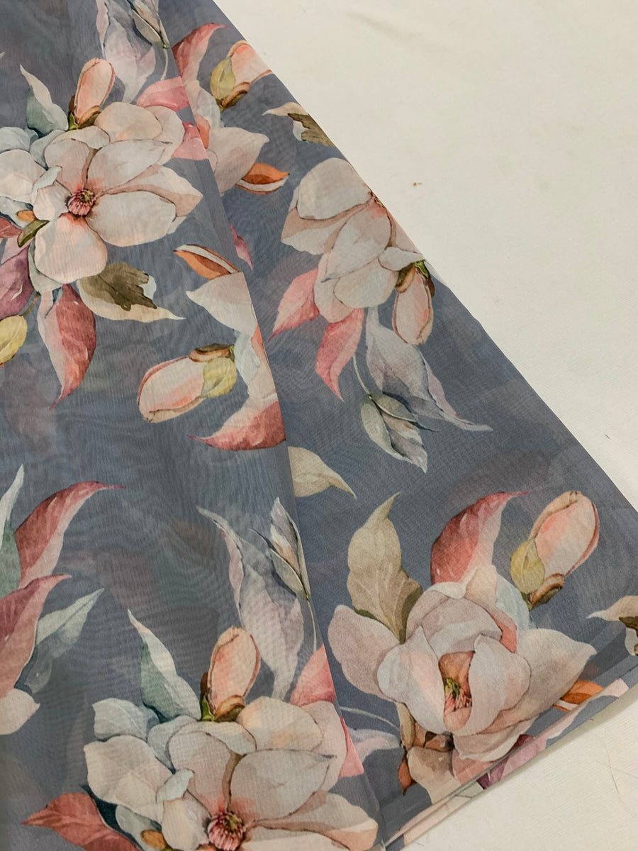 Digital floral Printed organza fabric