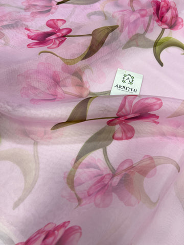 Digital floral Printed organza fabric