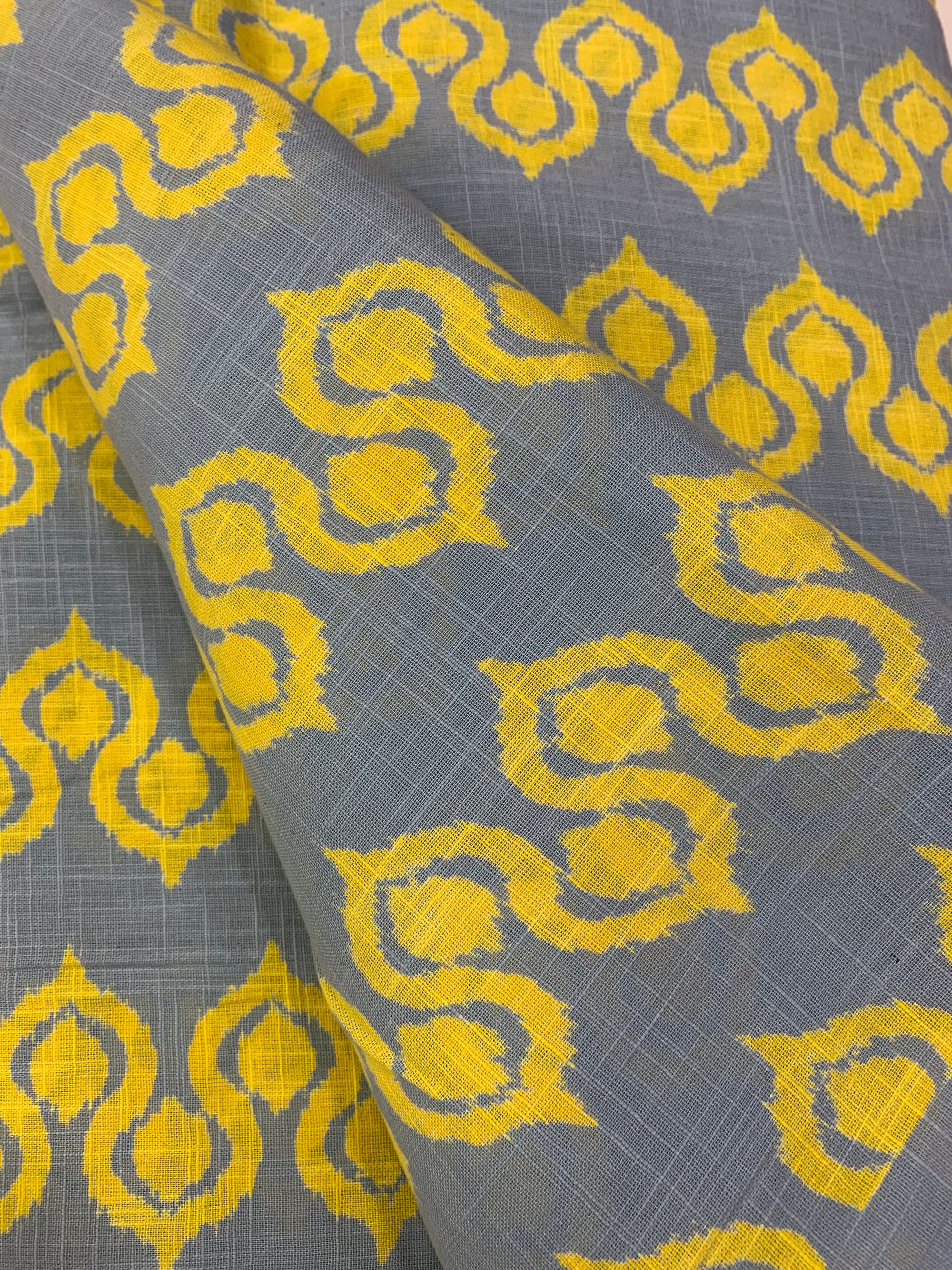 Printed pure slub cotton fabric