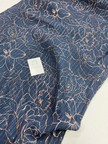 Digital printed georgette fabric with sequins work