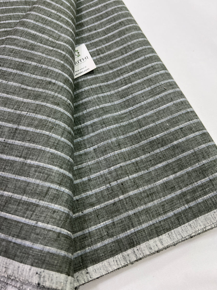 Woven striped cotton linen fabric