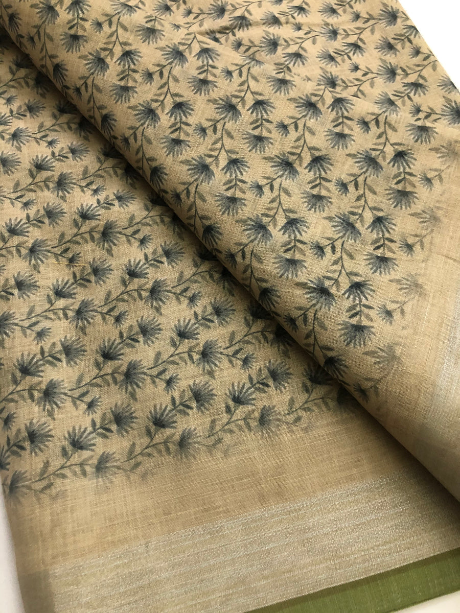 Floral Printed Linen fabric