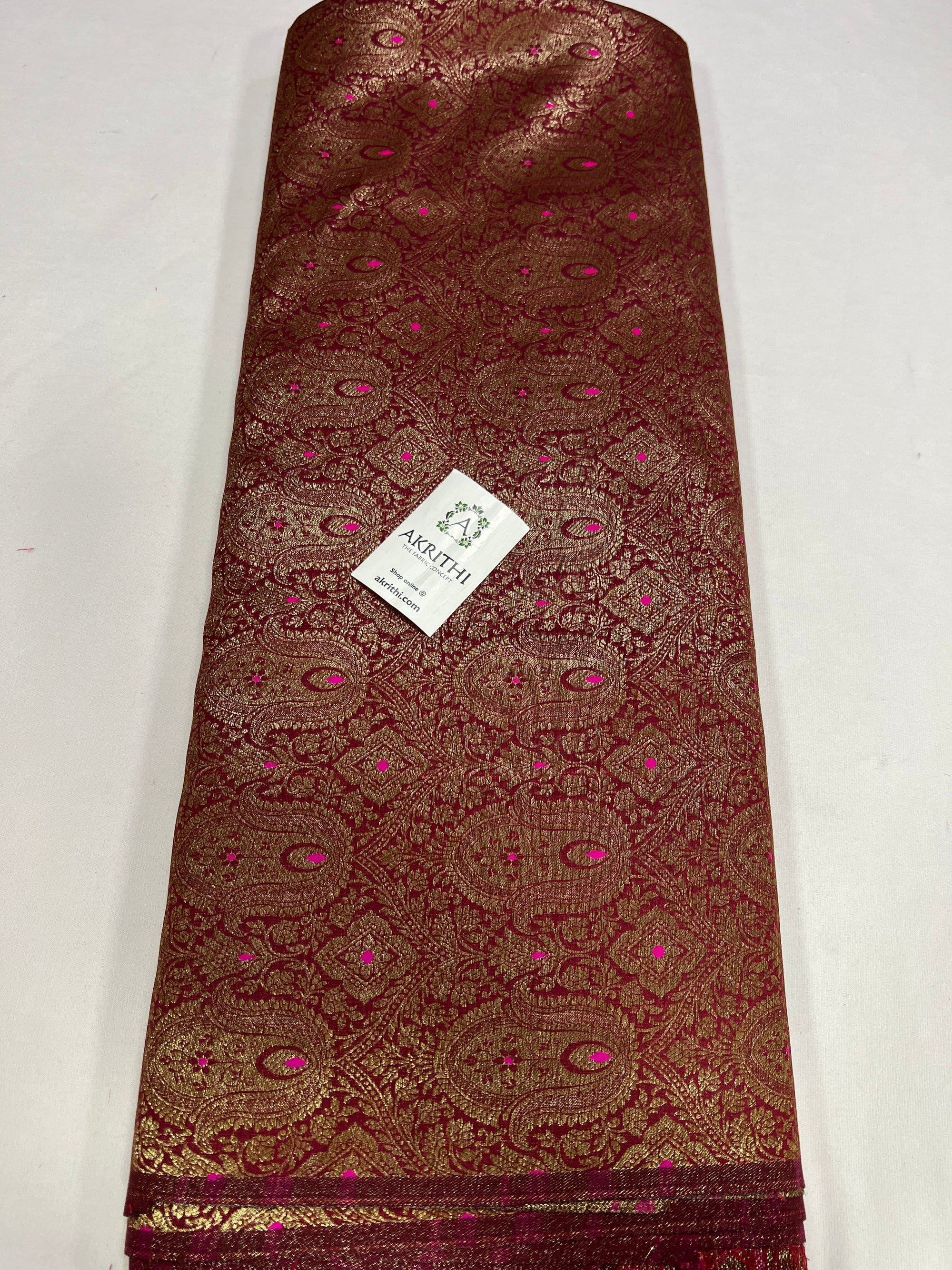 Handloom Banarasi brocade fabric antique zari