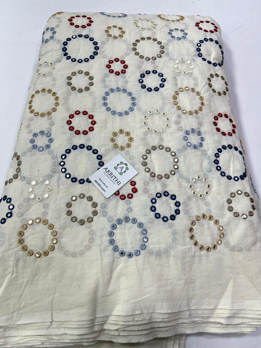 Pure Cotton embroidered fabric 40 cms cut