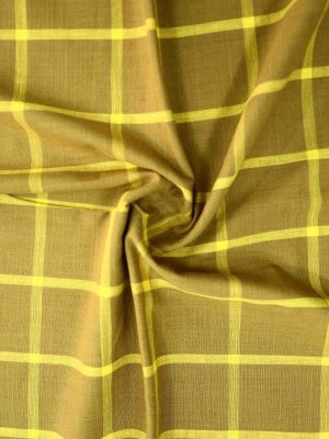 Checkered mercerised cotton fabric