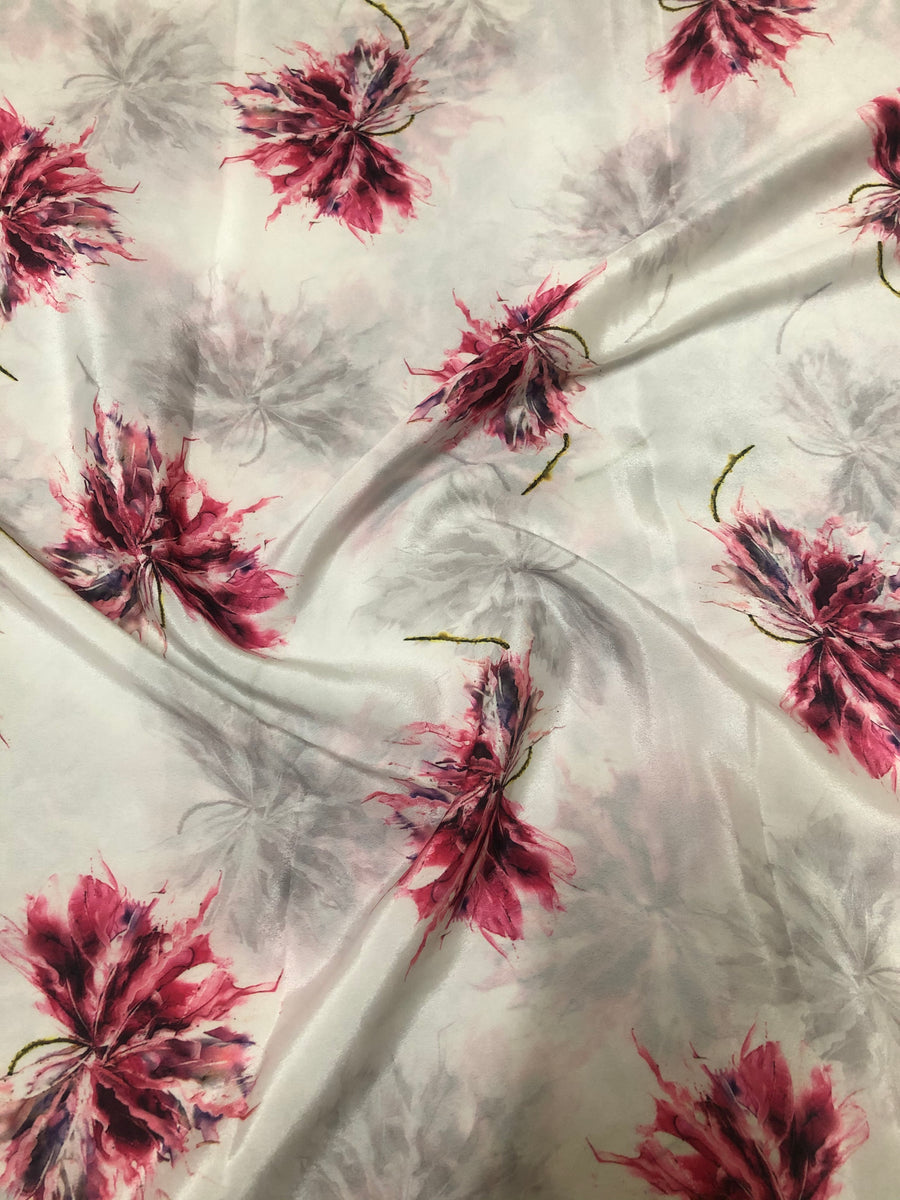 Digital floral Printed crepe fabric