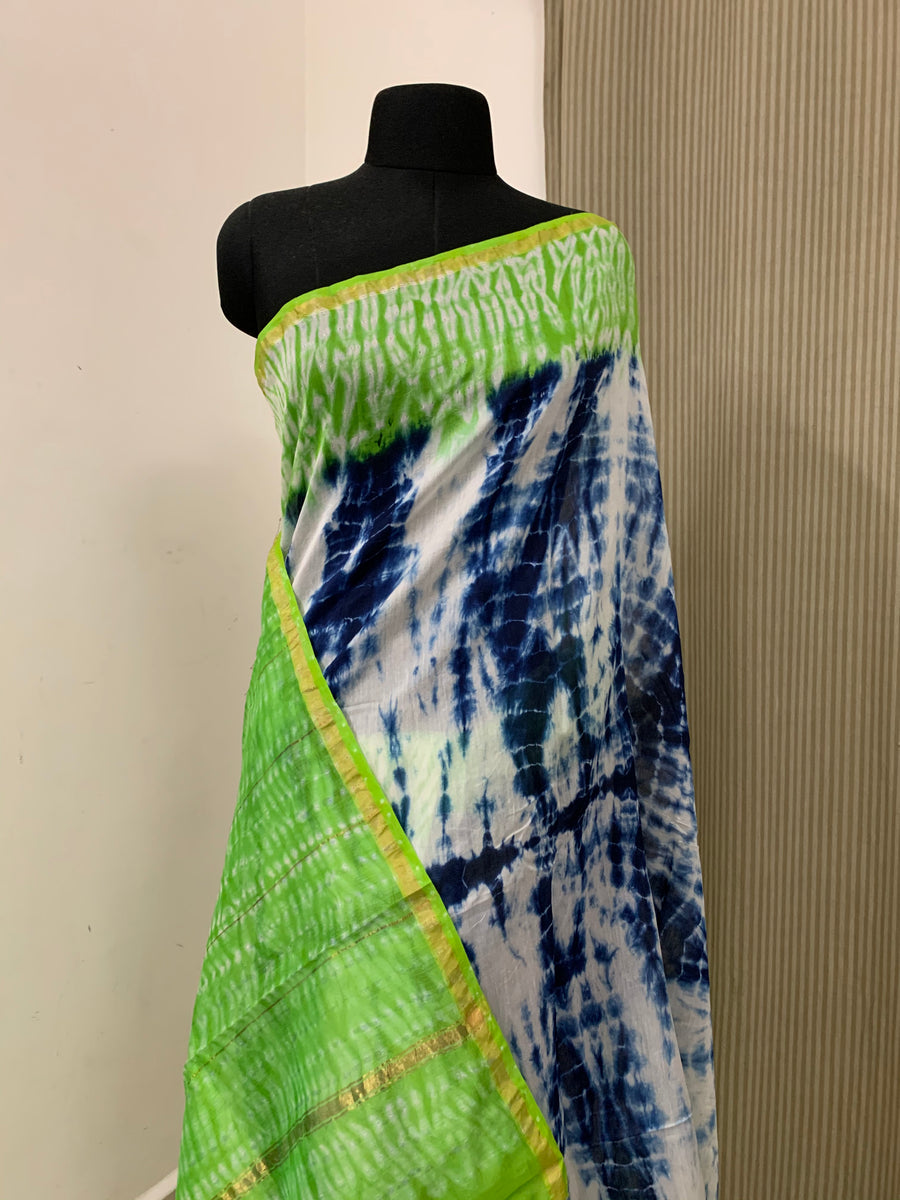 Silk Cotton shibori saree with blouse