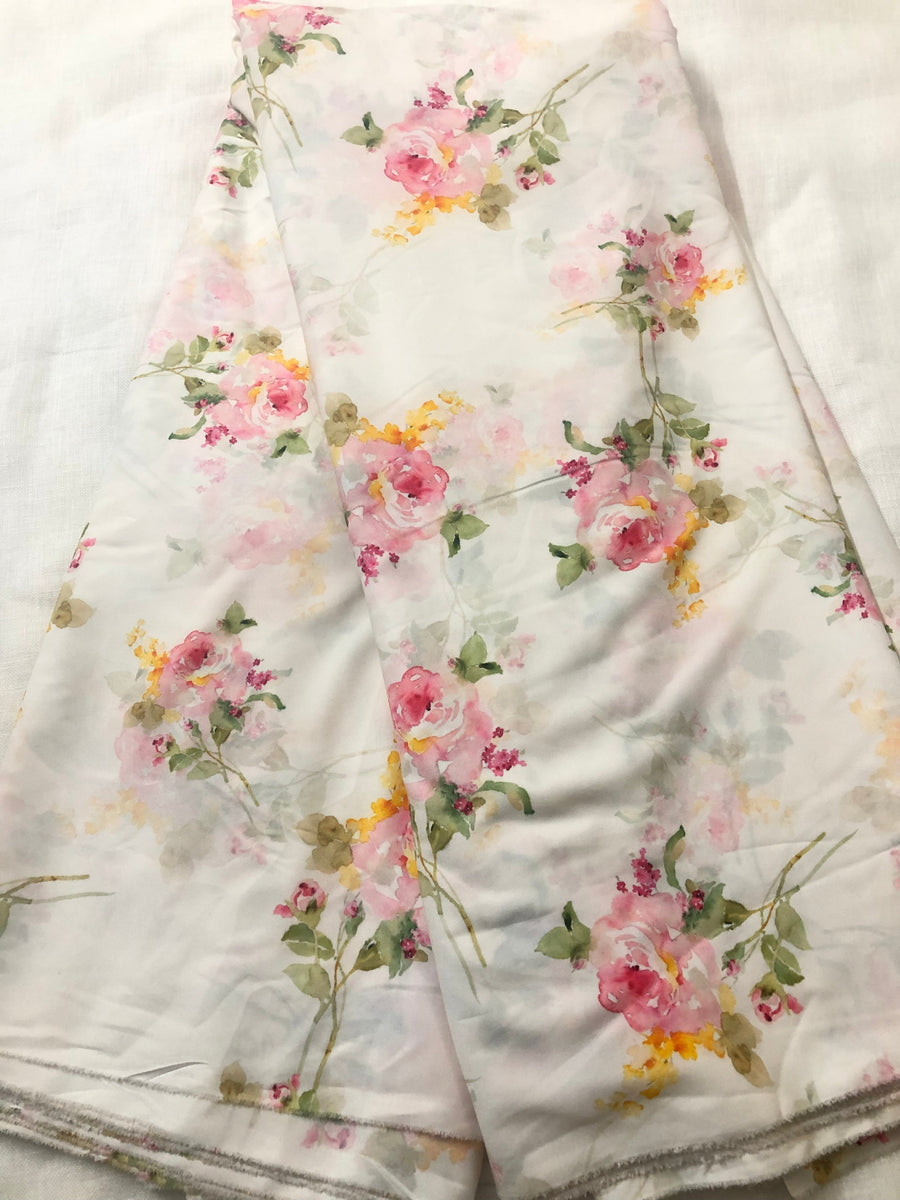 Digital floral Printed crepe fabric