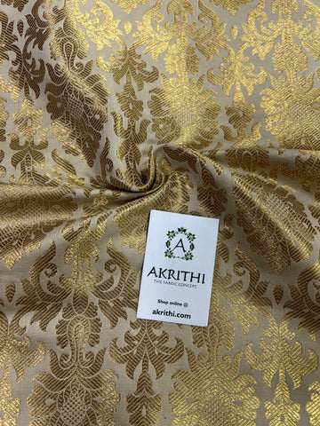 Banarasi brocade fabric beige