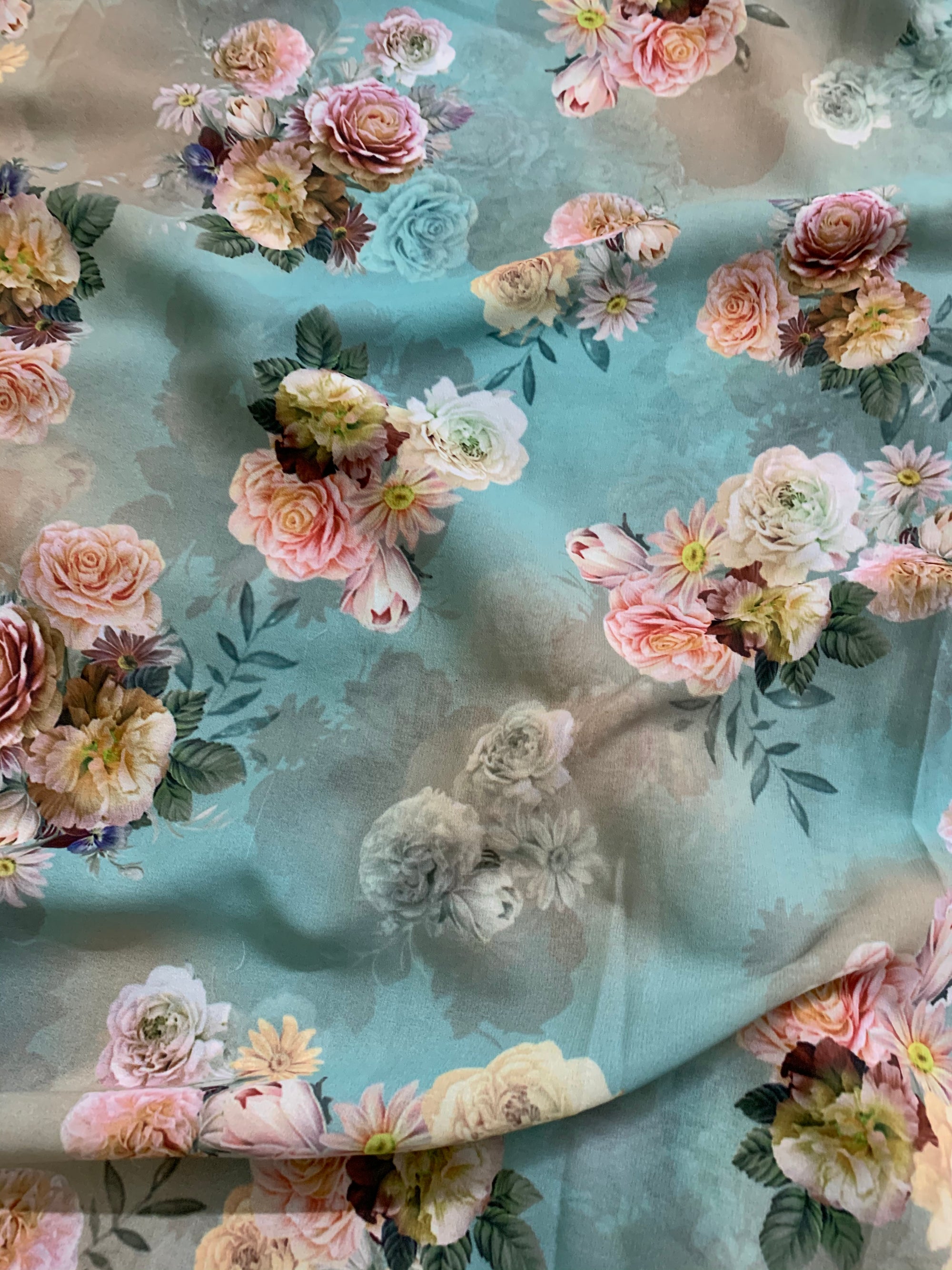 Digital floral Printed georgette fabric
