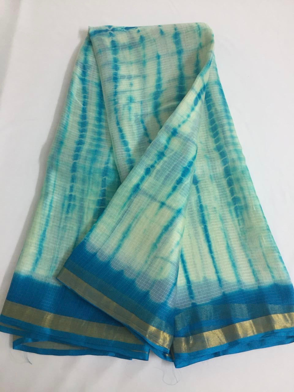 Tie and dye pure kota silk saree