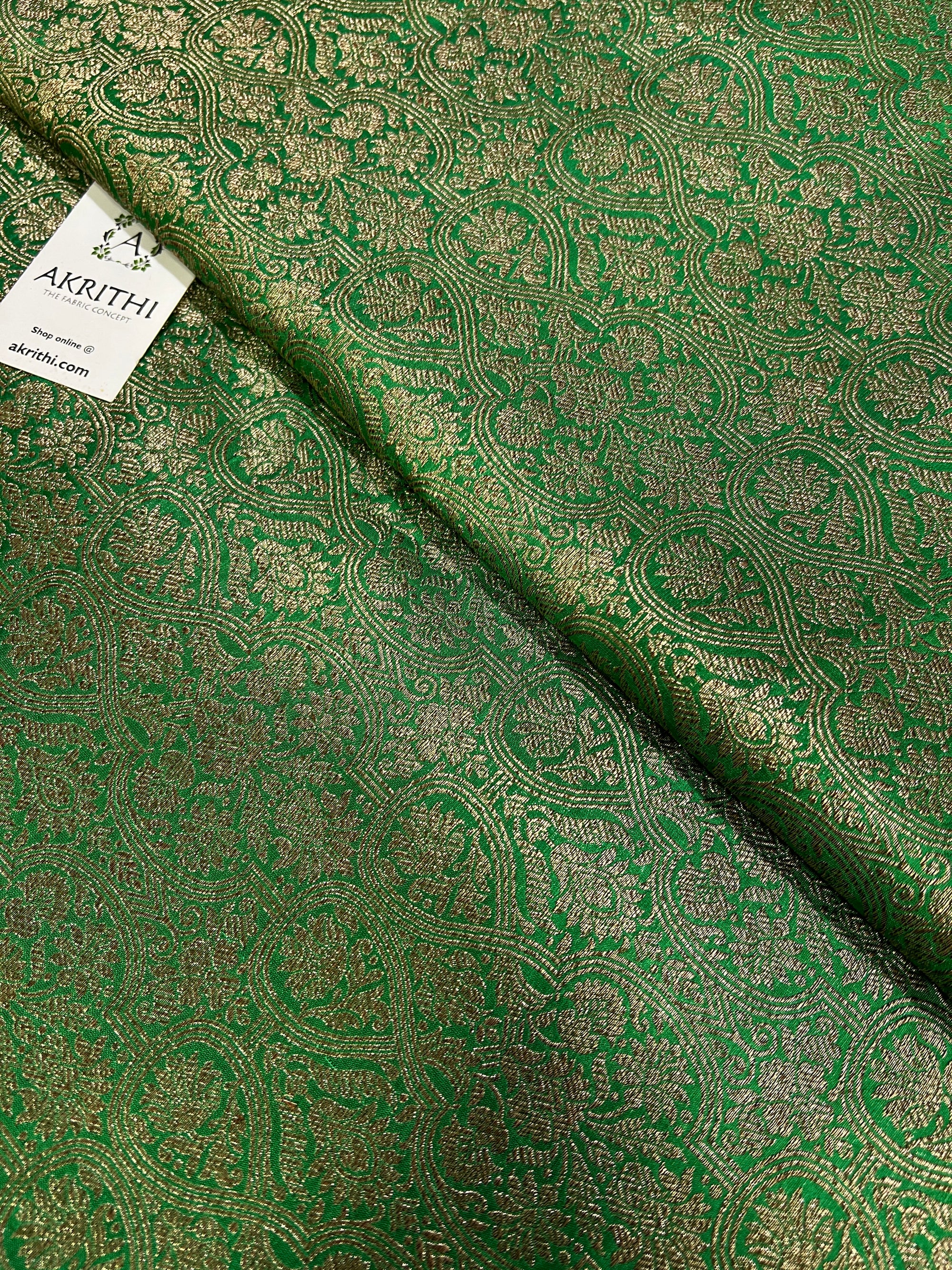 Pure silk Handloom Banarasi brocade fabric 50 cms cut