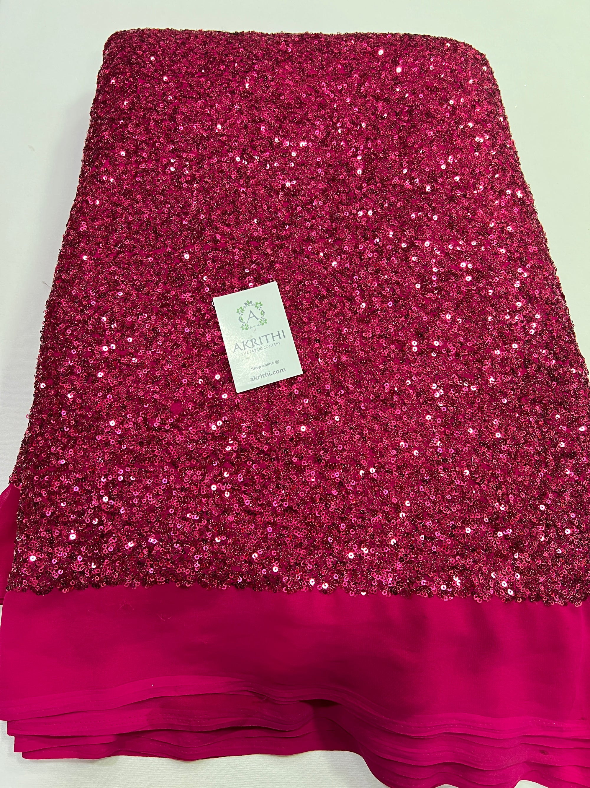 Sequins on pure georgette fabric