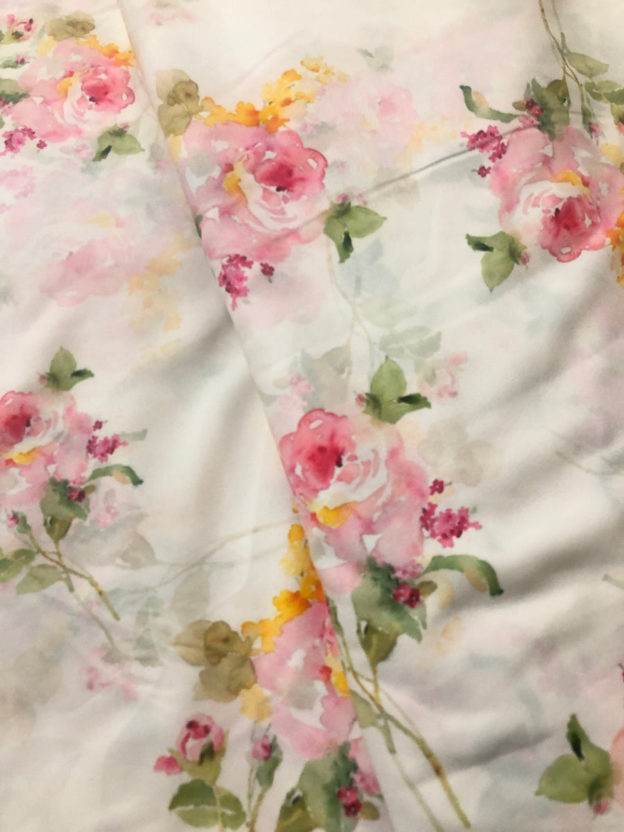 Digital floral Printed crepe fabric